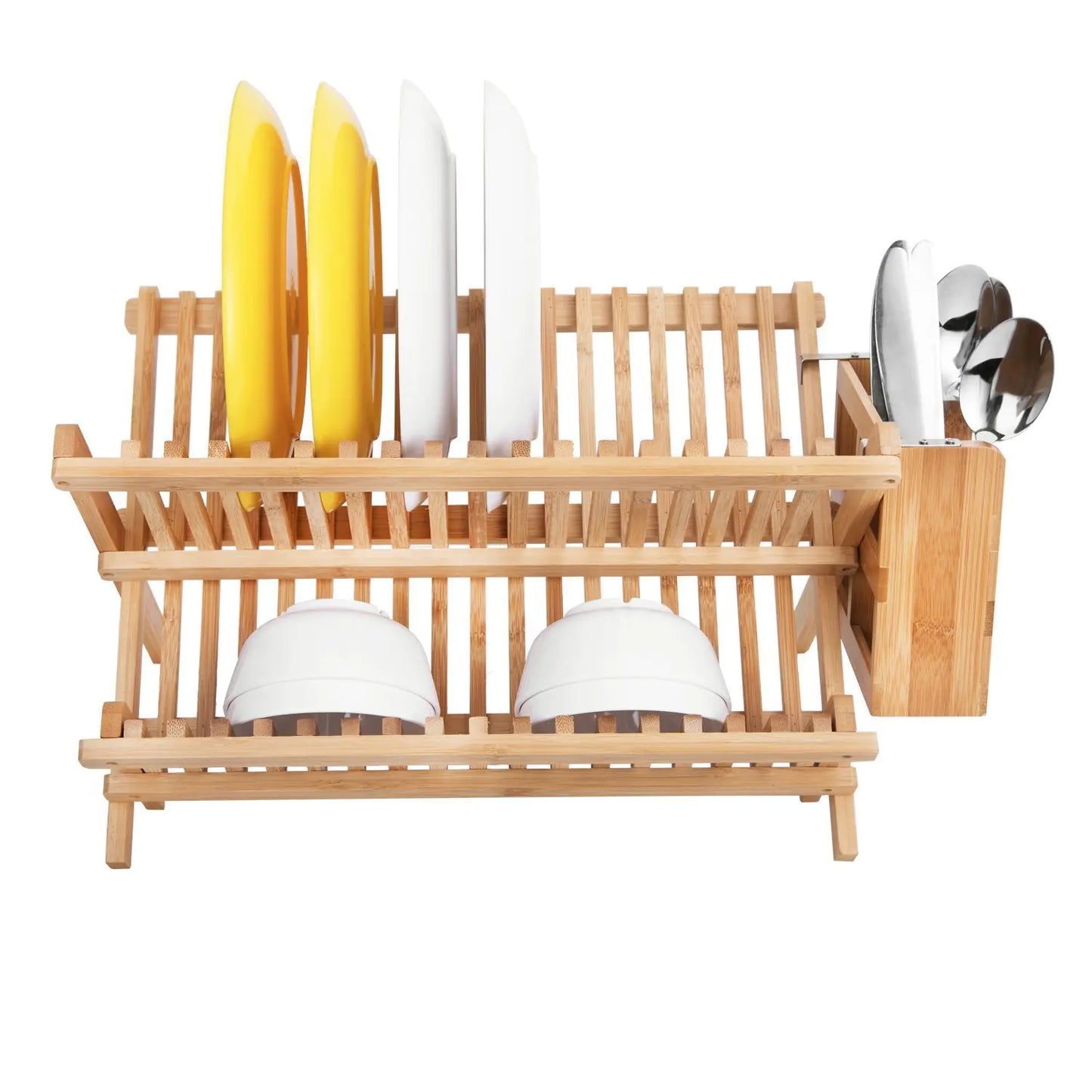 Bamboo Folding Dish Rack for Kitchen Organization
