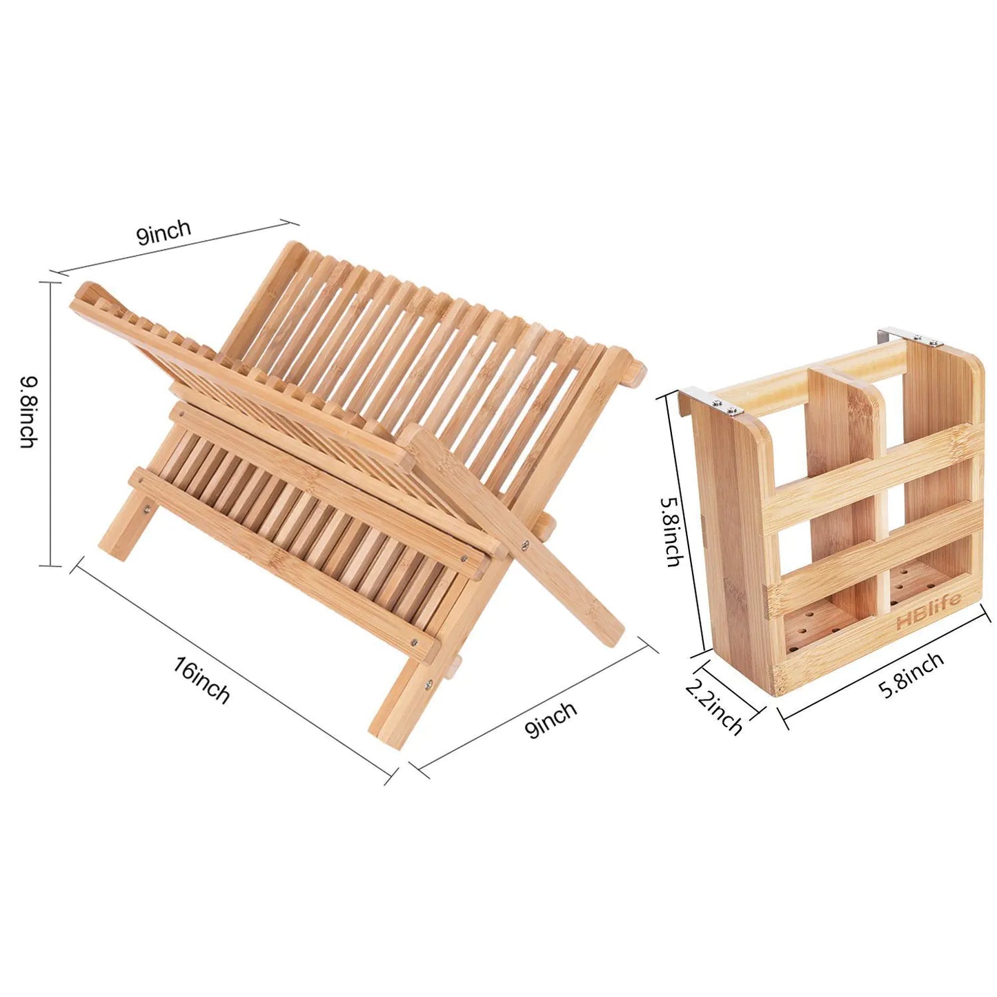 Bamboo Folding Dish Rack for Kitchen Organization
