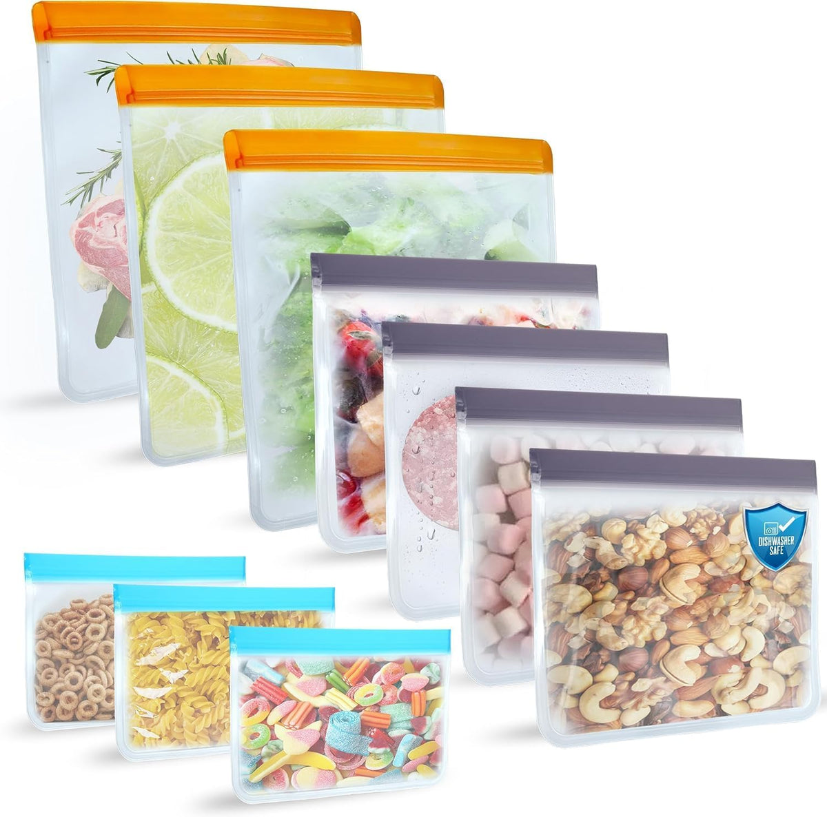 Aesthetixx FreshLock™ Reusable Food Storage Bags — BPA-Free Multi-Size Kitchen Storage Set