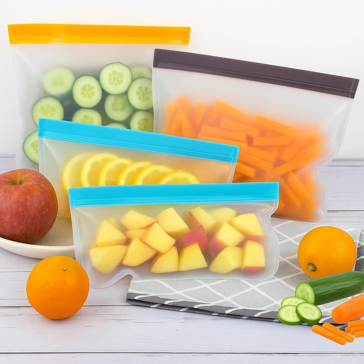 Aesthetixx FreshLock™ Reusable Food Storage Bags — BPA-Free Multi-Size Kitchen Storage Set