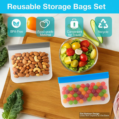 Aesthetixx FreshLock™ Reusable Food Storage Bags — BPA-Free Multi-Size Kitchen Storage Set