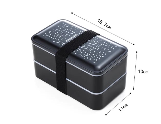 Japanese Minimalist Double-Layer Bento Box for Lunch