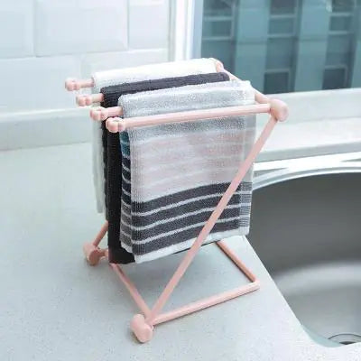 Folding Kitchen Rack for Dishcloths and Towels
