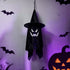 Glowing ghost decorations for Halloween: light-up witch hat ghost with black fabric and spooky face, perfect for spooky decor.