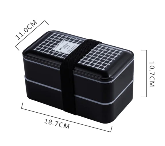 Japanese Minimalist Double-Layer Bento Box for Lunch