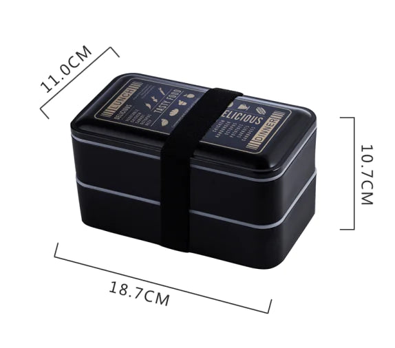 Japanese Minimalist Double-Layer Bento Box for Lunch