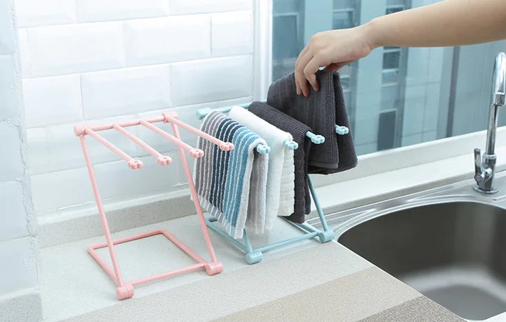 Folding Kitchen Rack for Dishcloths and Towels