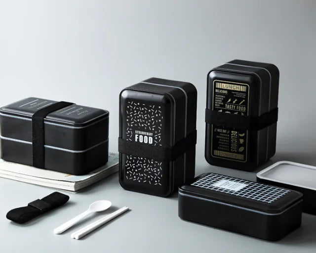 Japanese Minimalist Double-Layer Bento Box for Lunch